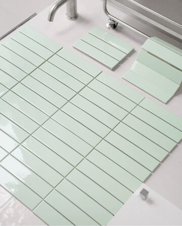 โมเสคสีพาสเทล TIMELESS TILES รุ่น MILD 28.8X19.8 ซม. สีเขียวมิ้นท์ ผิวเงา_4